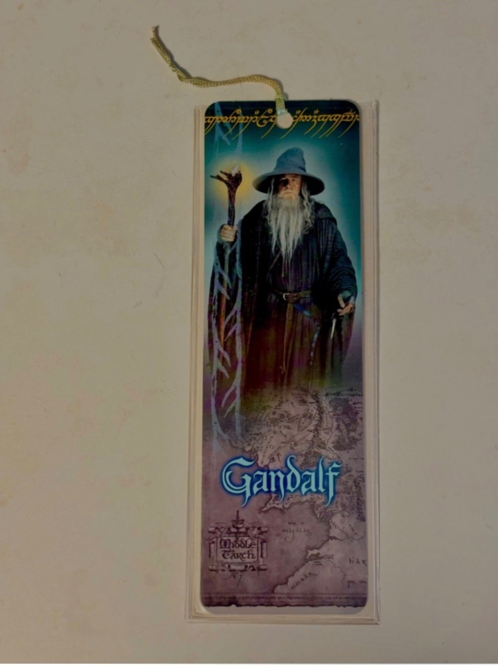 Retro Gandalf Lord of the Rings Middle Earth Bookmark Movie Promo LOTR 2001 Vtg